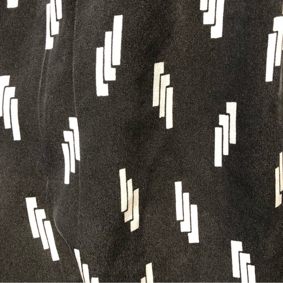 Nordstrom Collection scoop neck w tie mid length silk dress black and white 4 - Picture 8 of 9